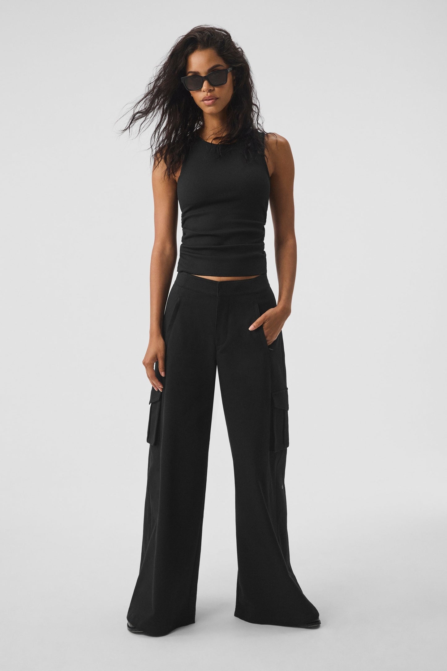 Ribbed En Pointe Tank - Black