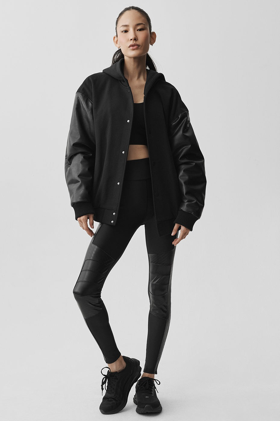 Select Hooded Bomber Jacket - Black