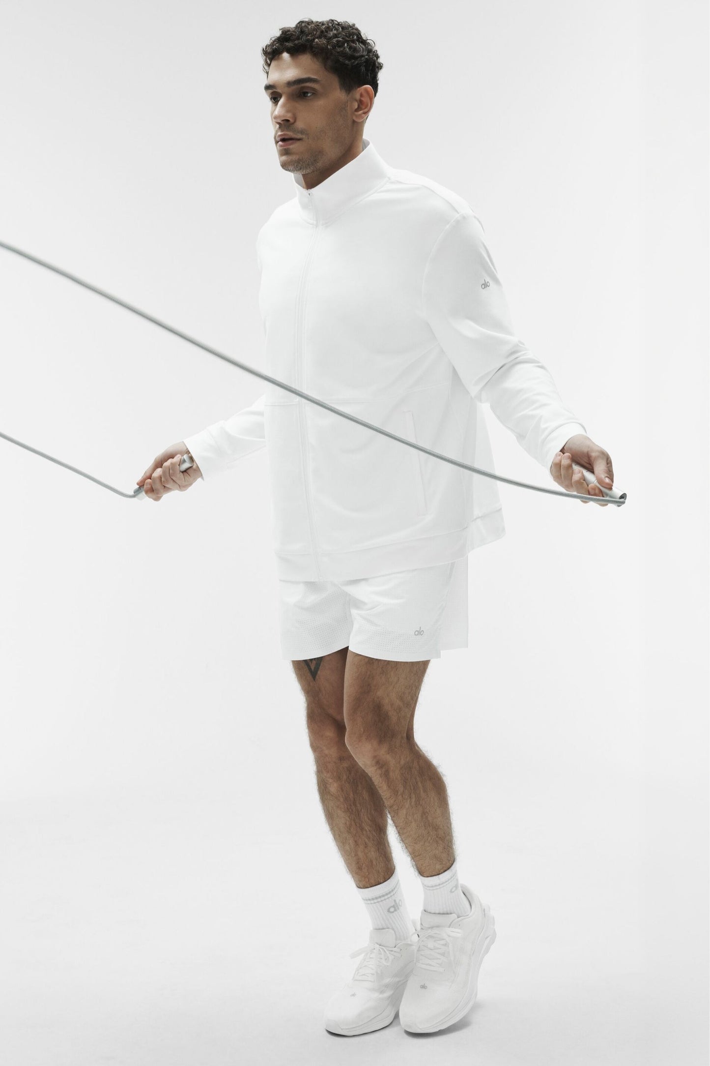 Conquer Max Mock Neck Full Zip - White