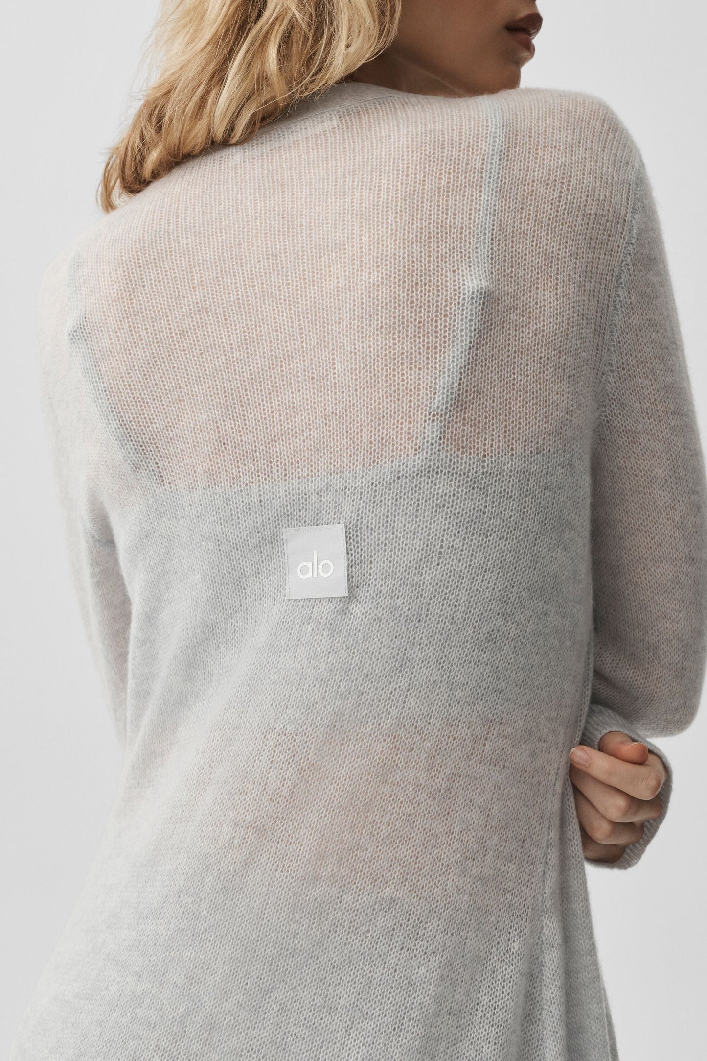 Sheer Cashmere Long Cardigan - Athletic Heather Grey