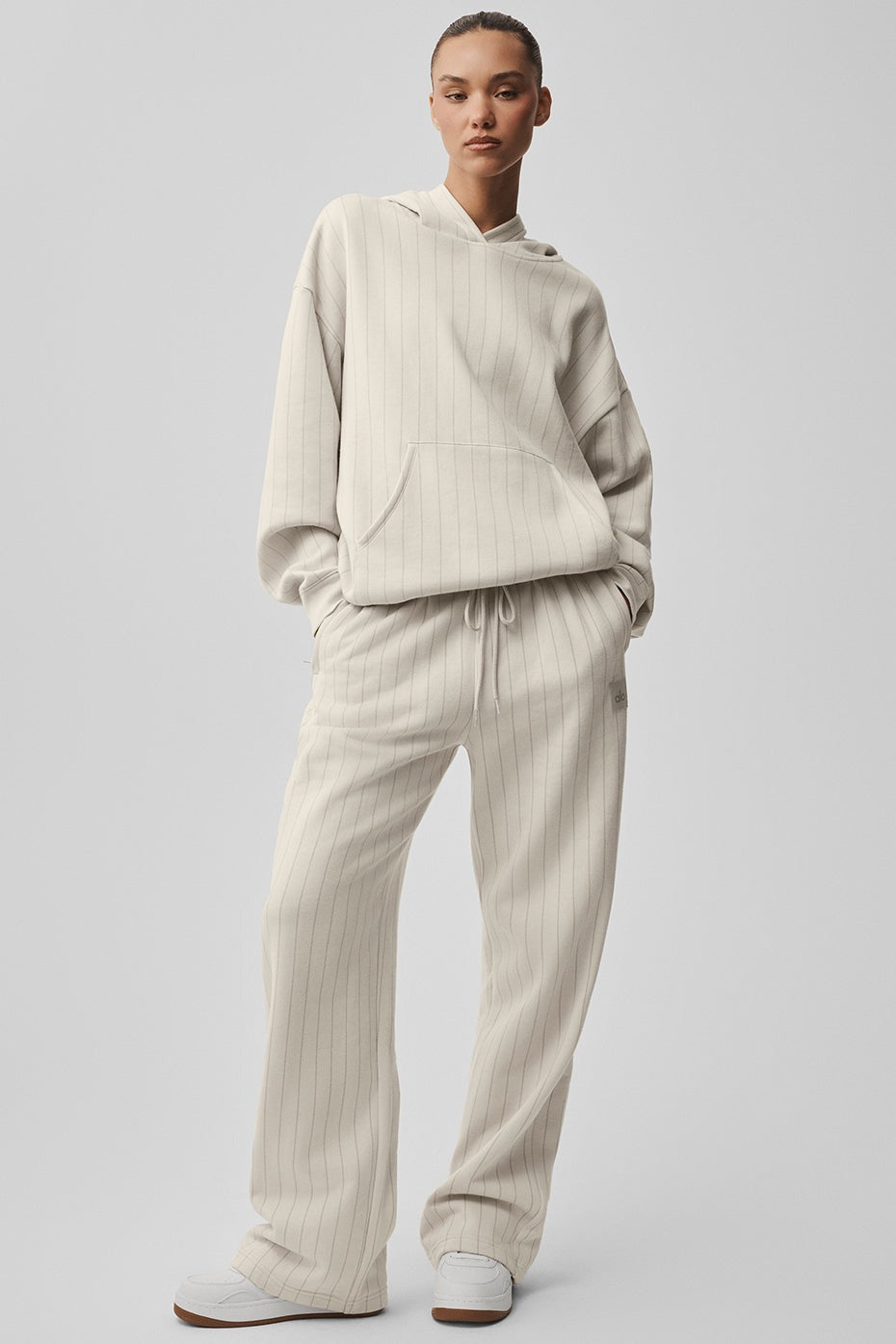 Pinstripe Hoodie - Bone Pinstripe
