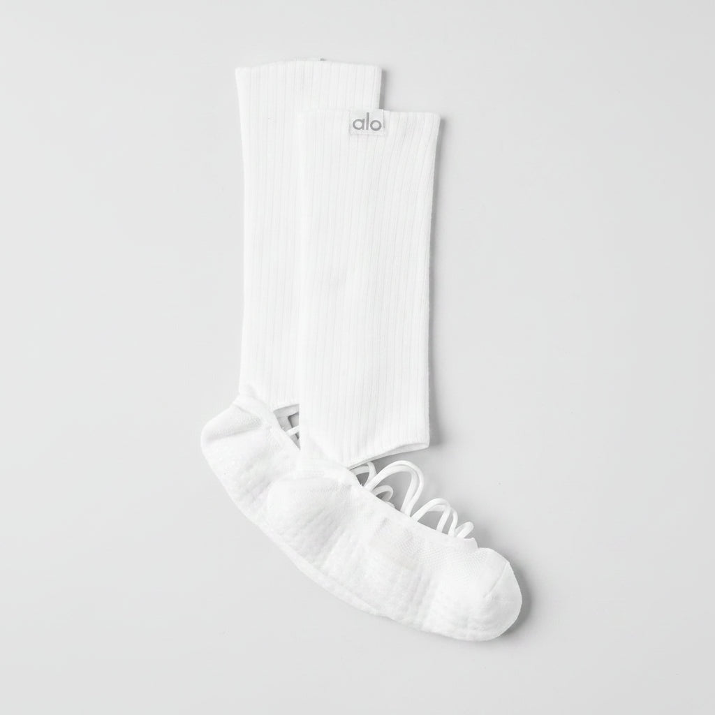 Women's Strappy Siren Grip Sock - White