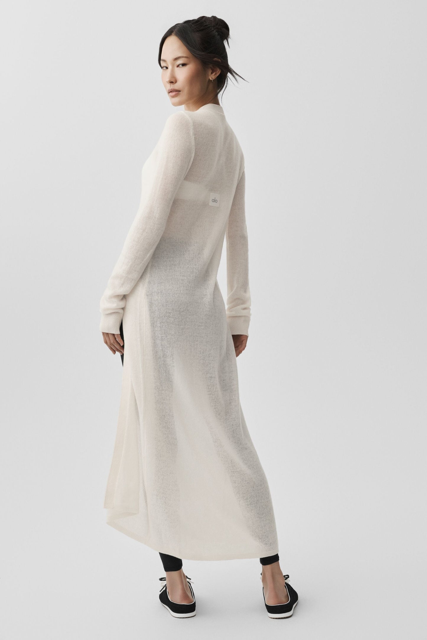 Sheer Cashmere Long Cardigan - Ivory