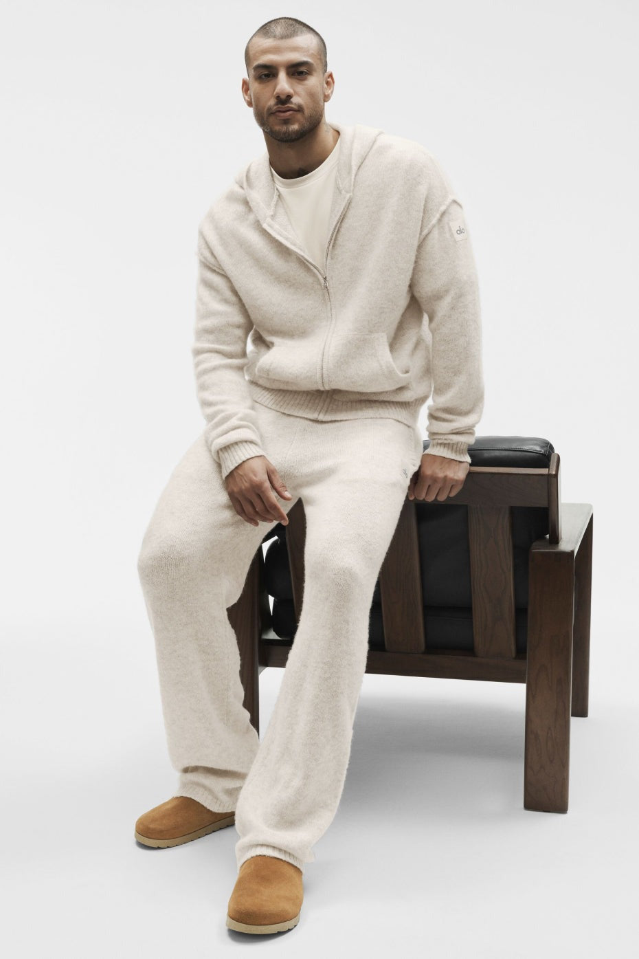 Wool Cashmere New Class Full Zip Hoodie - Oatmeal Heather