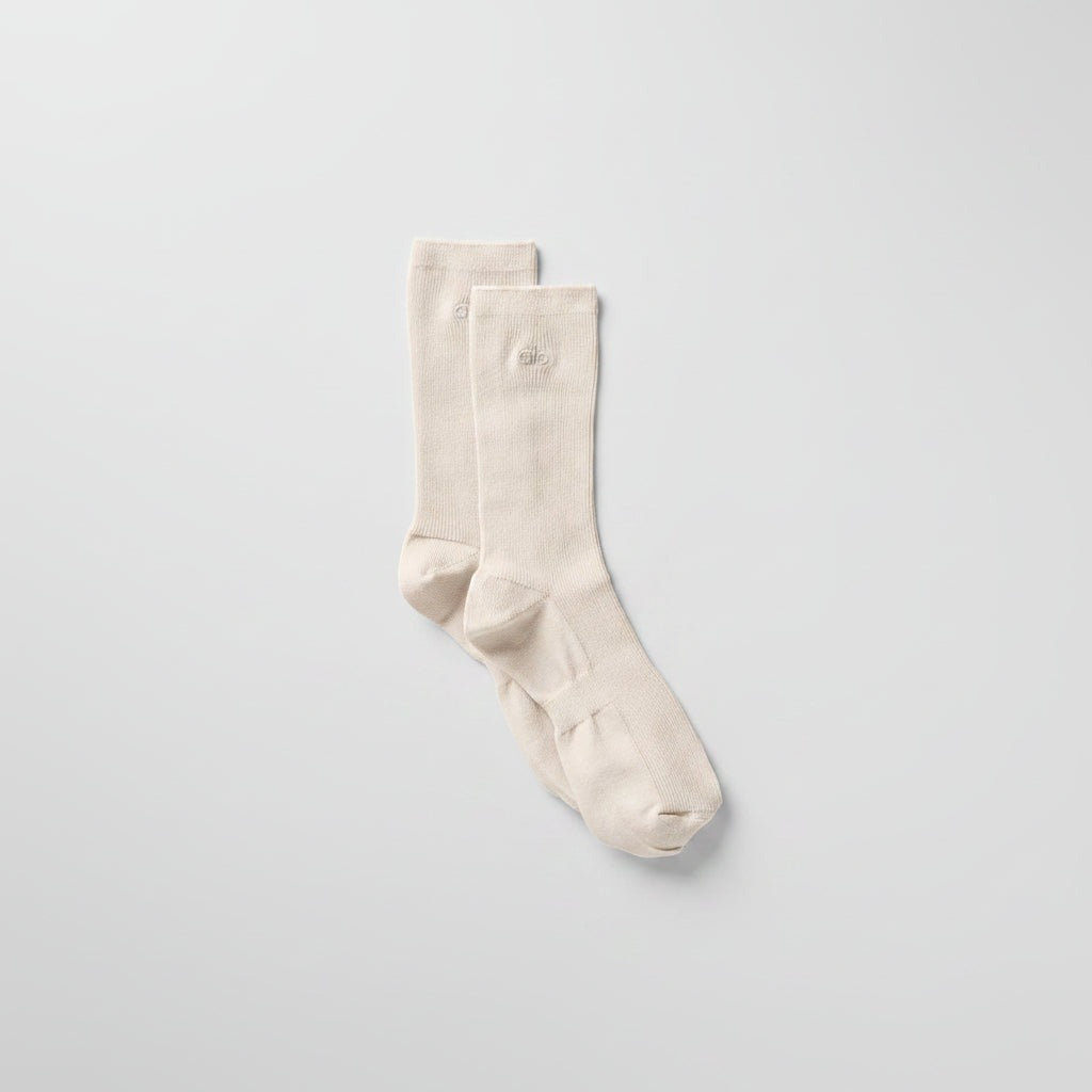 Unisex Half-Crew Understated Sock - Bone