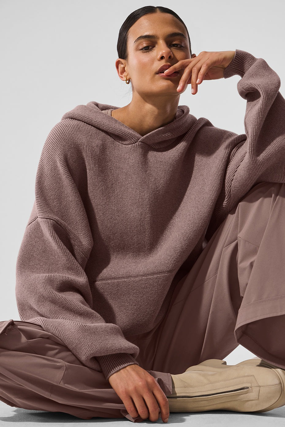 Scholar Hooded Sweater - Mushroom Heather