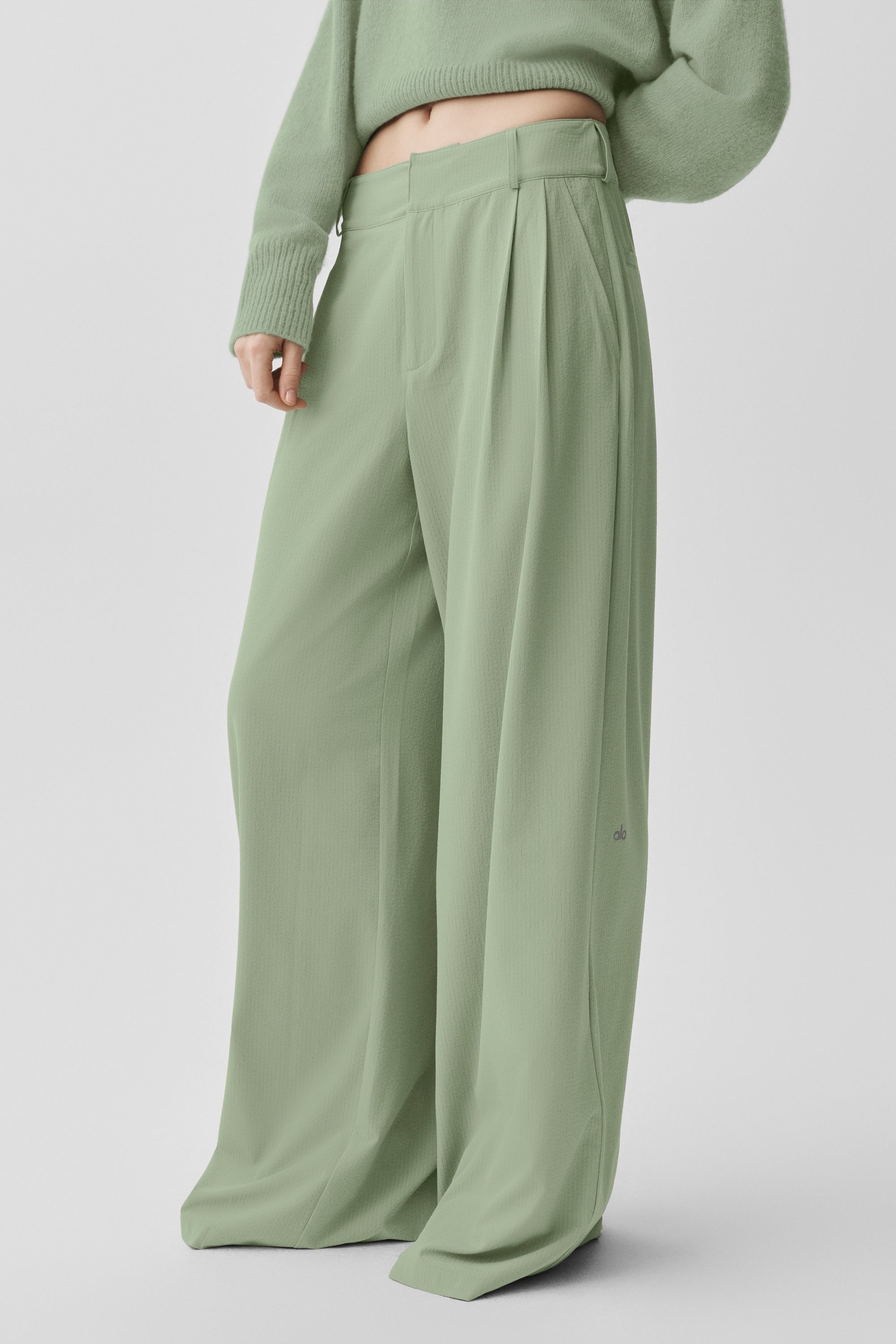 High-Waist Dreamscape Trouser (Long) - Dune Grass