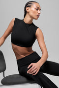 ALO Softsculpt Capped Out Short Sleeve - Black