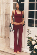 ALO Softsculpt Foldover Flare Legging (Short) - Summer Romance Red