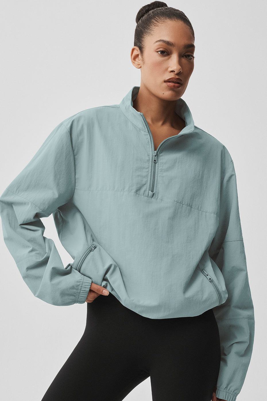 Light Weight Takeaway Track Pullover - Desert Sage