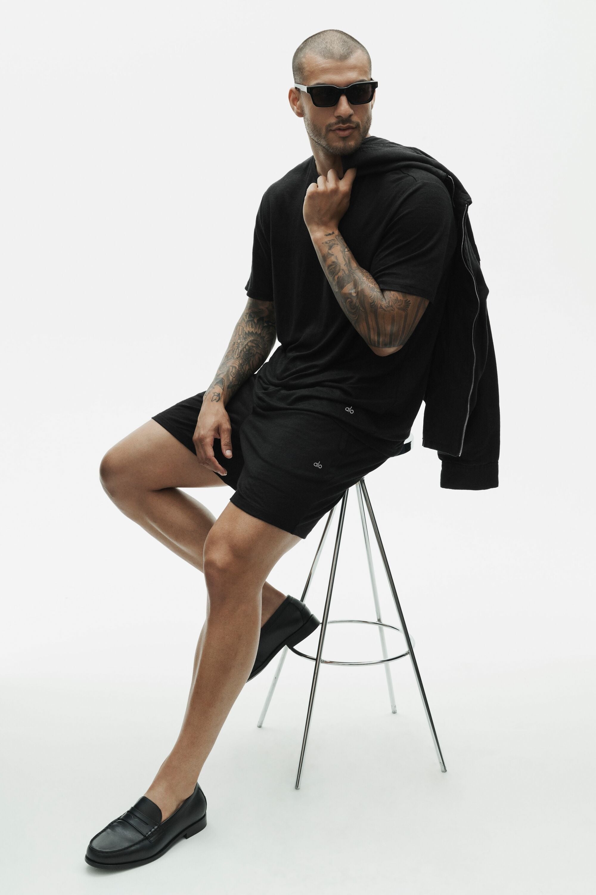 Linen Jersey Coastal Short Sleeve Tee - Black