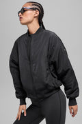 Faux Fur Urbanite Bomber - Black/Ivory