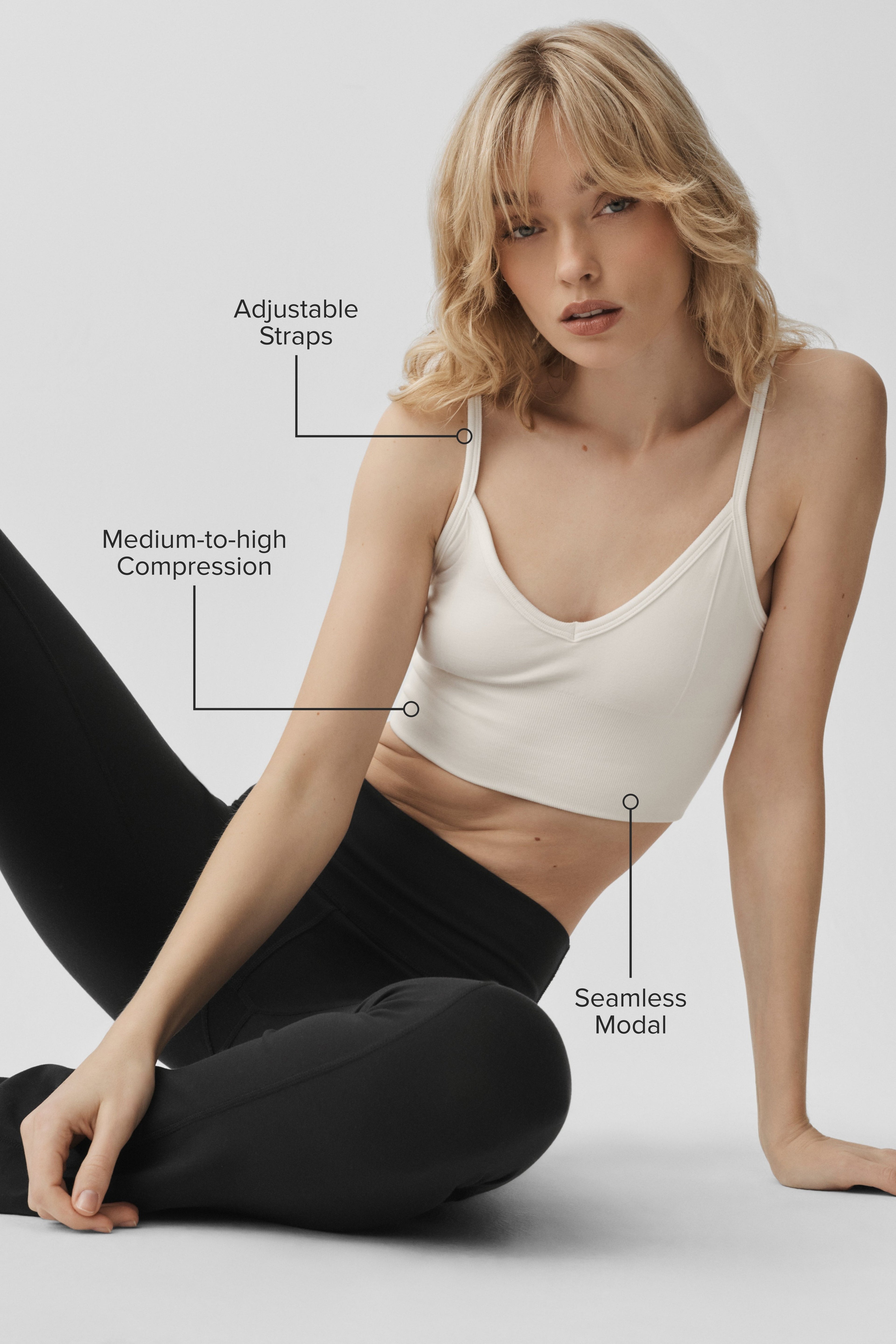 Seamless Modal Ribbed Delight Bralette - Ivory