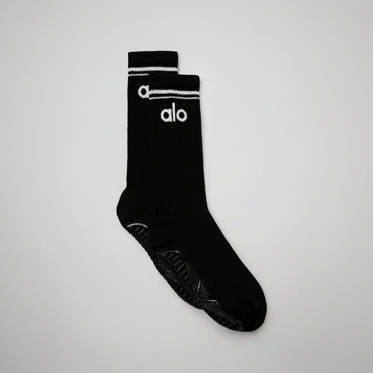 Women's Throwback Barre Sock - Black/White