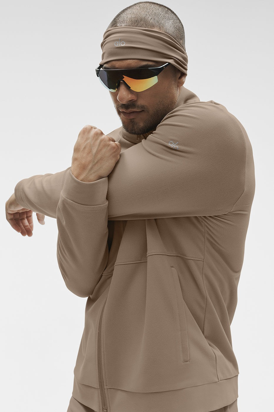 Conquer Max Mock Neck Full Zip - Gravel