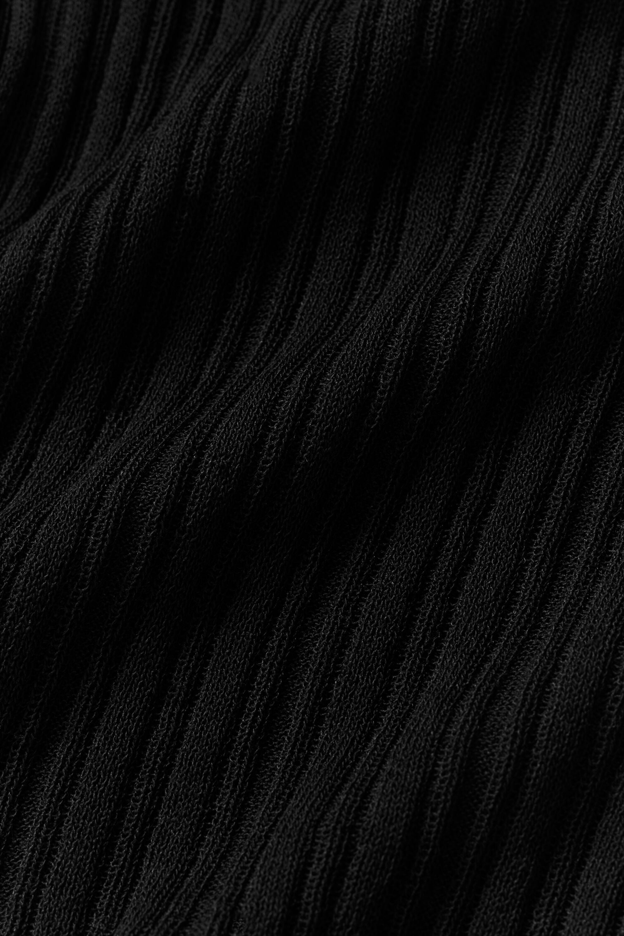 Sweater High-Waist Sunlit Straight Leg Pant - Black