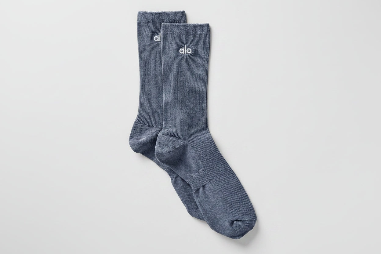 Unisex Half-Crew Understated Sock - Bluestone