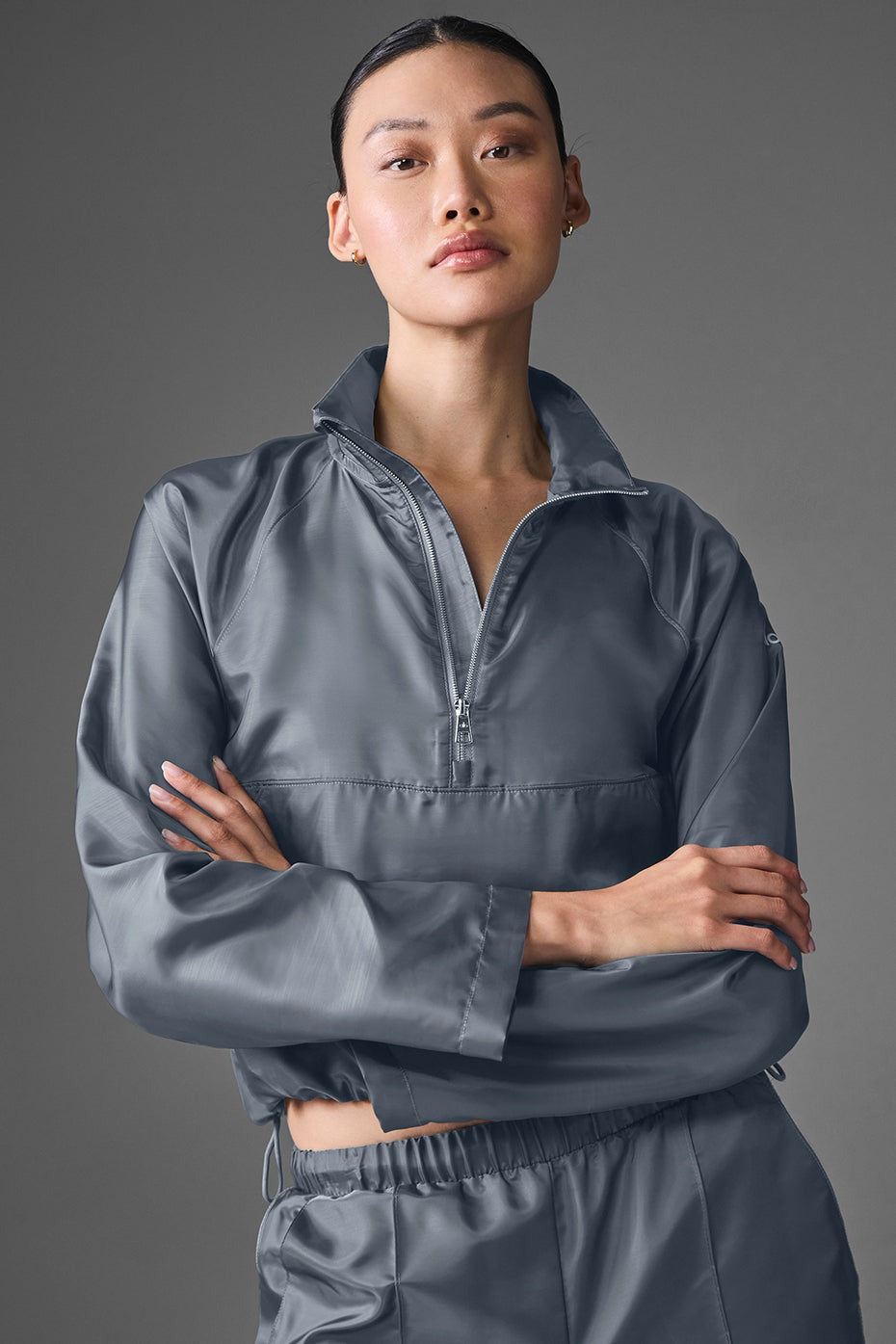Cropped Afterglow Pullover - Steel Grey