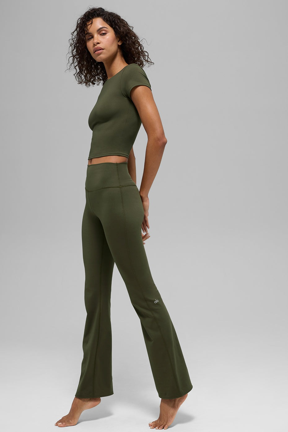 ALO Softsculpt High-Waist Bootcut Legging (Regular) - Green Olive
