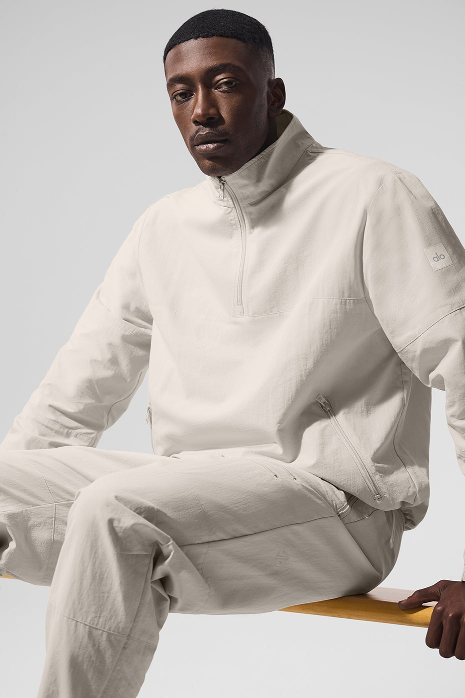 Light Weight Takeaway Track Pullover - Bone