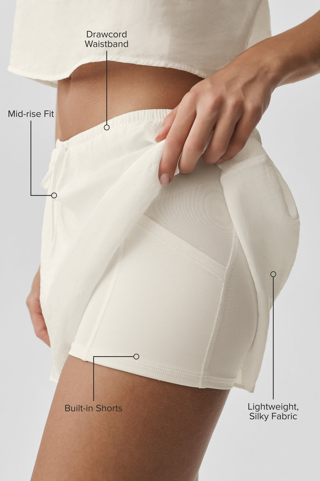 Semi-Sheer Golden Hour Tennis Skirt - Ivory