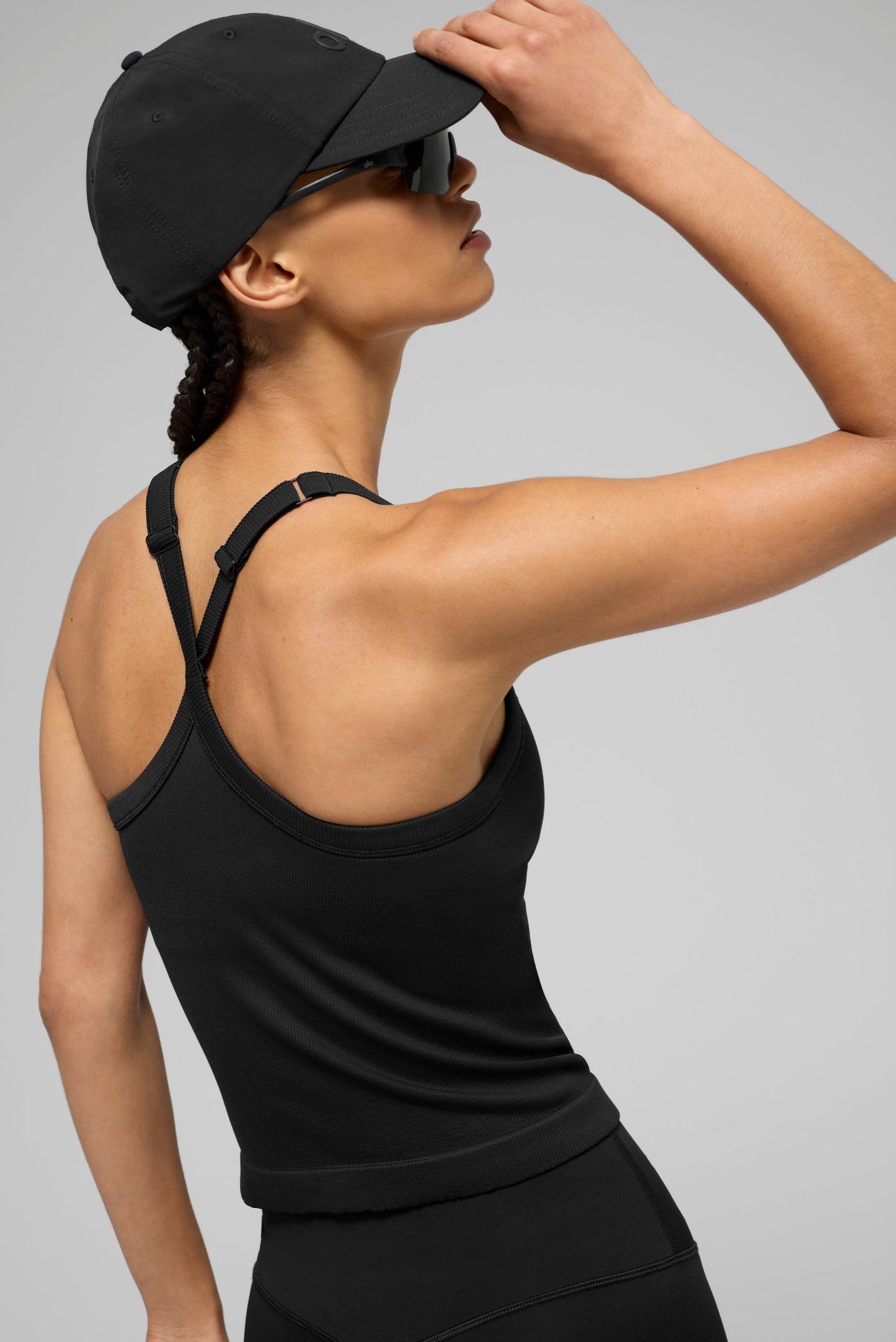 Seamless Ribbed Favorite Full Length Bra Tank - Black