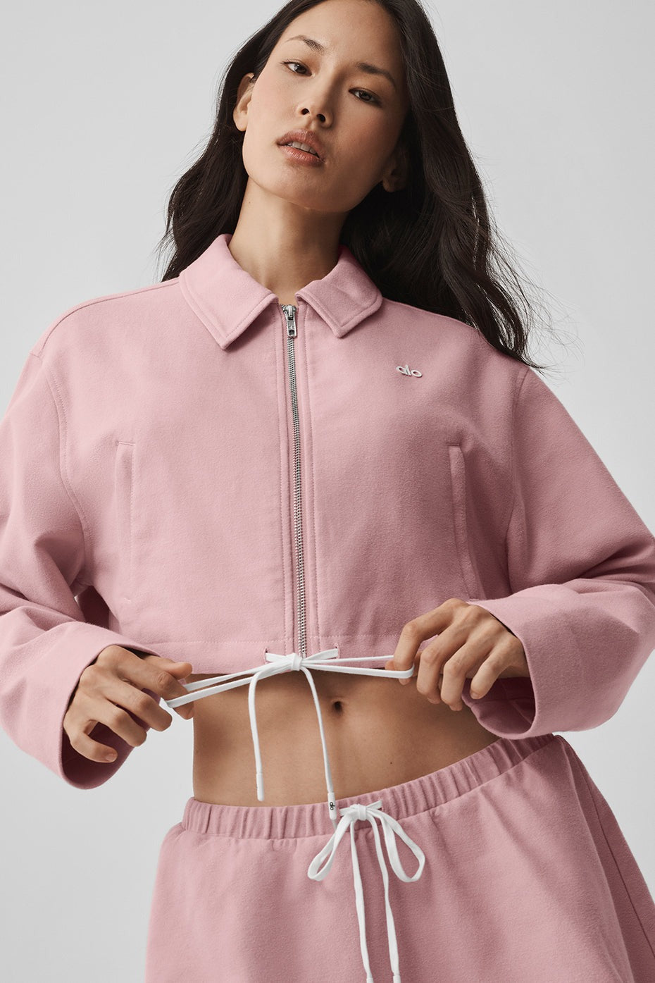 Cropped Fan Favorite Full Zip Jacket - Vintage Pink