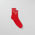 Unisex Half-Crew Throwback Sock - Bright Red/White