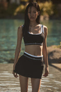 Airbrush Better Together Tennis Skirt - Black/White