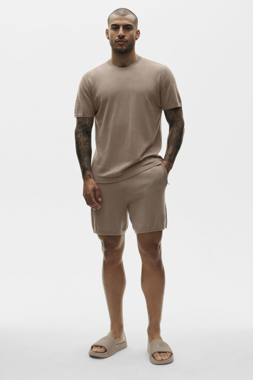 Cotton Cashmere Ever Soft Short Sleeve Crew - Gravel