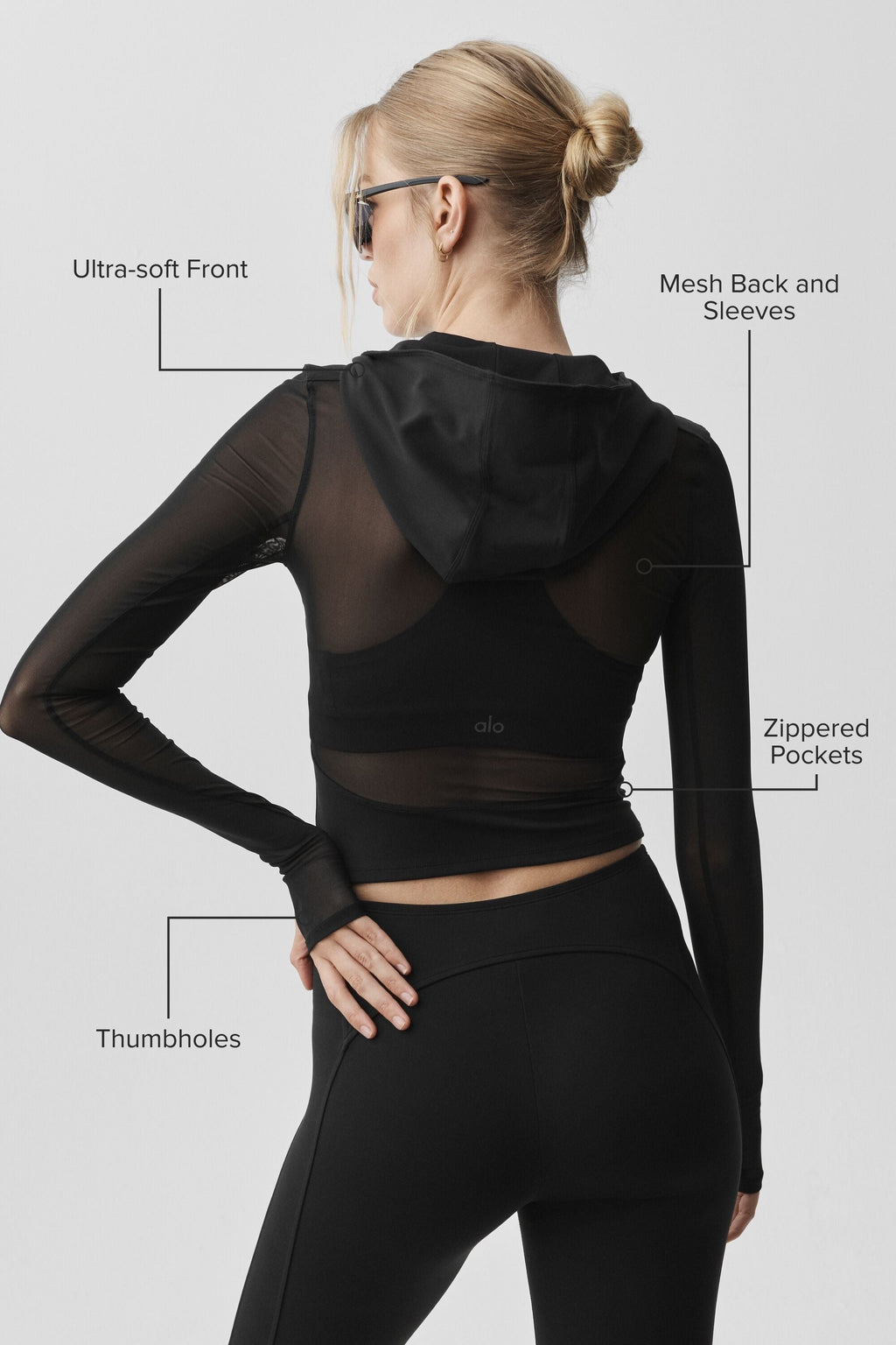 ALO Softsculpt Superset Full Zip Jacket - Black