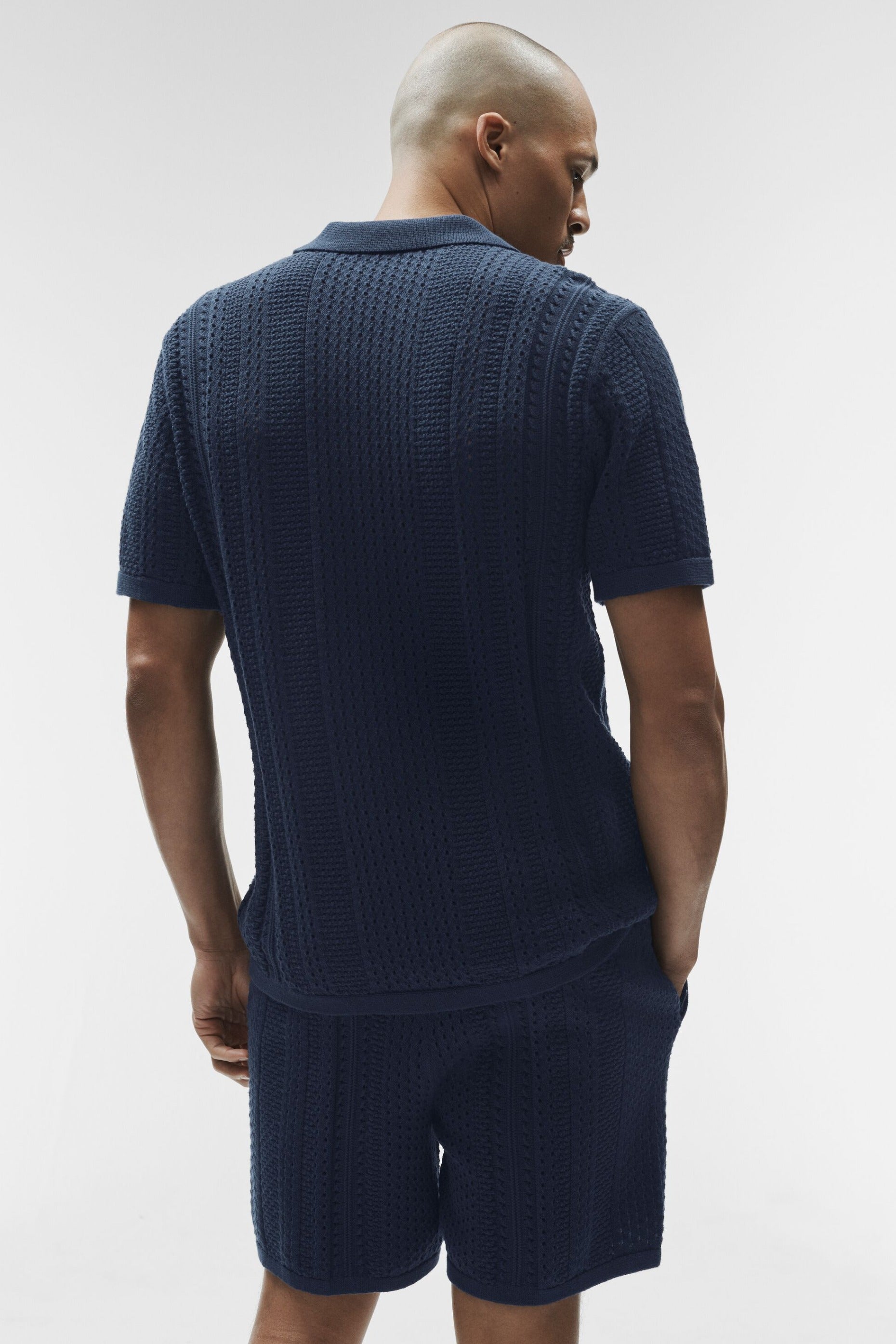 Coastline Knit Short Sleeve Polo - Navy