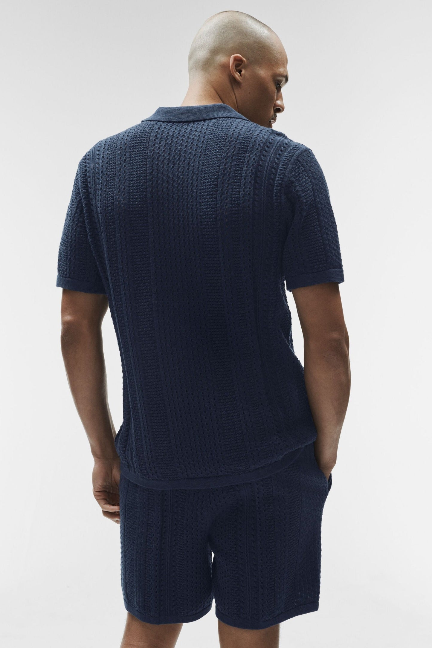 Coastline Knit Short Sleeve Polo - Navy