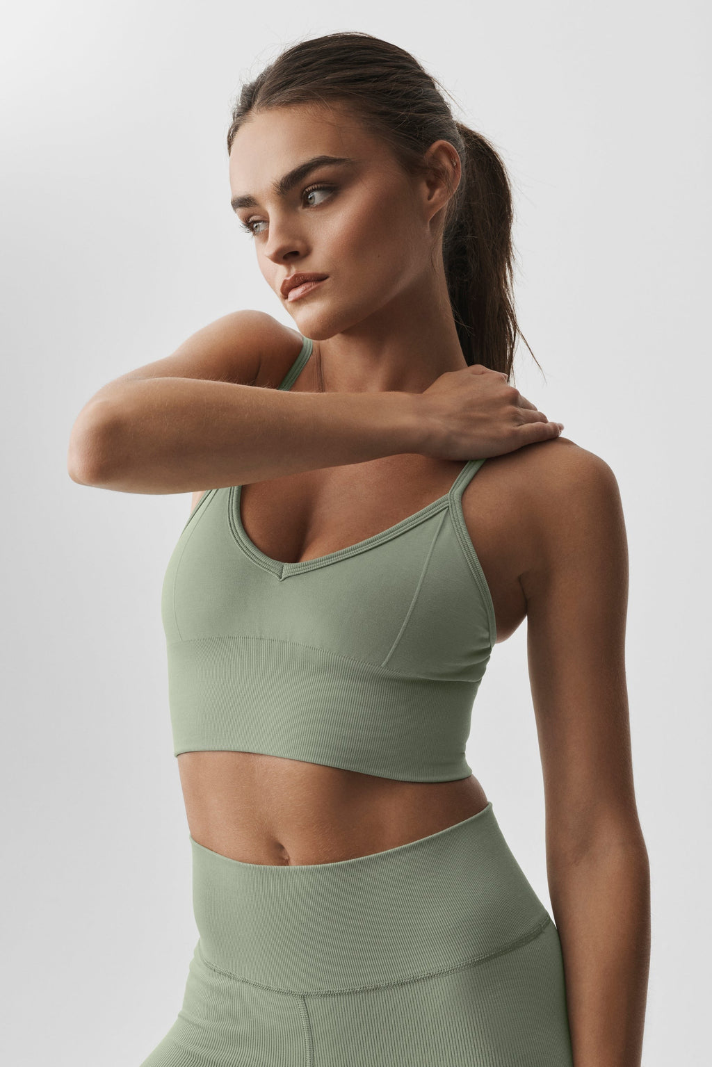 Seamless Modal Ribbed Delight Bralette - Dune Grass