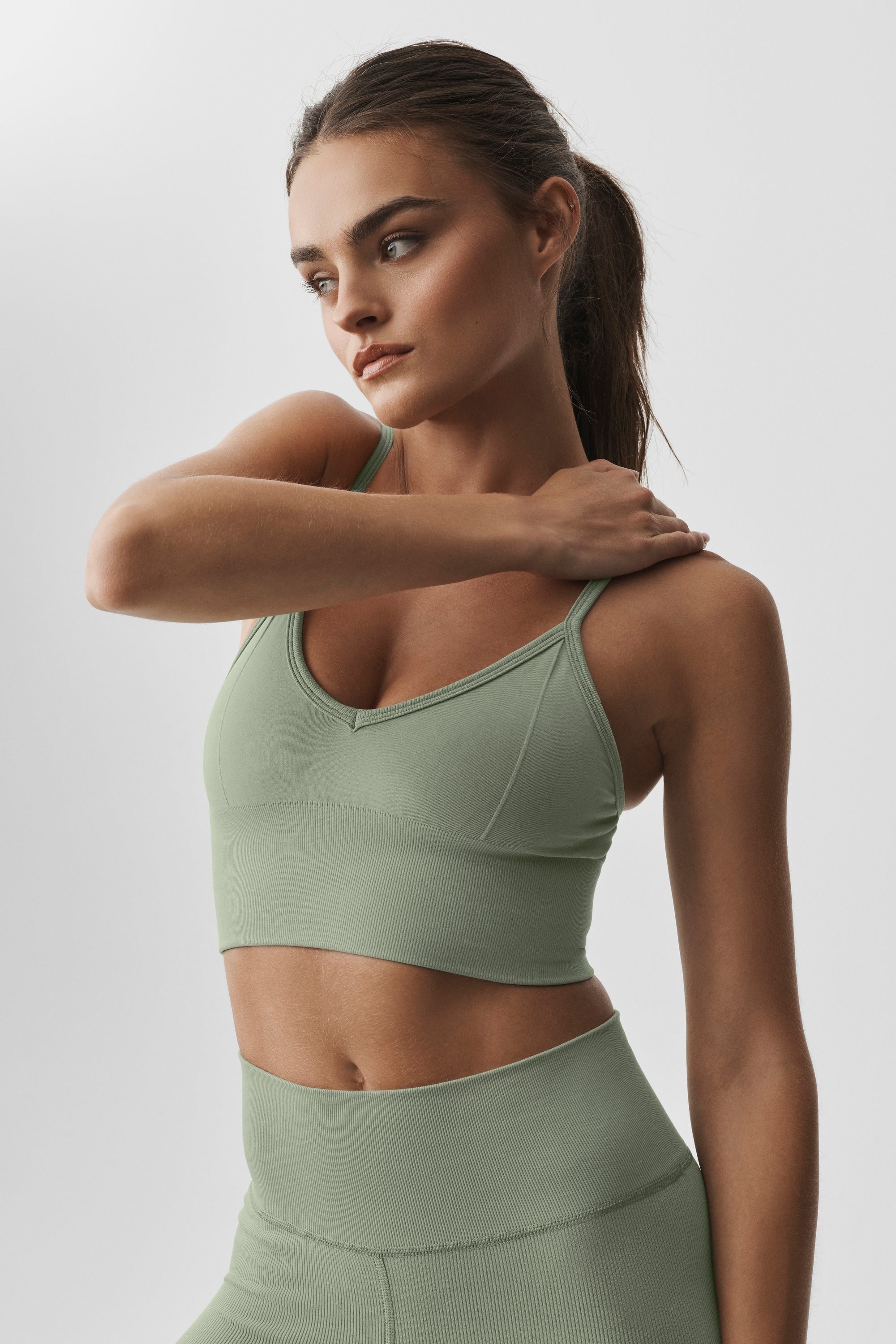 Seamless Modal Ribbed Delight Bralette - Dune Grass
