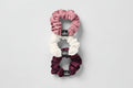 Fresh Mini Scrunchie (3-Pack) - Burgundy/Pink Wild Rose/Ivory