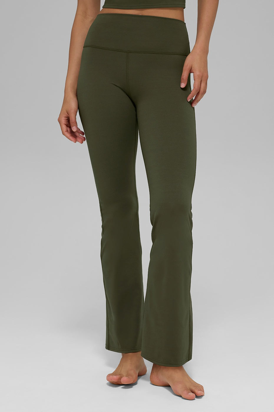 ALO Softsculpt High-Waist Bootcut Legging (Short) - Green Olive