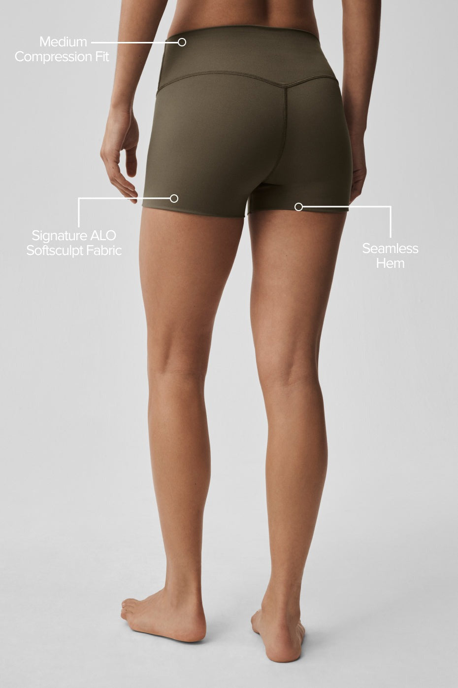 3" ALO Softsculpt High-Waist Precision Short - Olive Tree