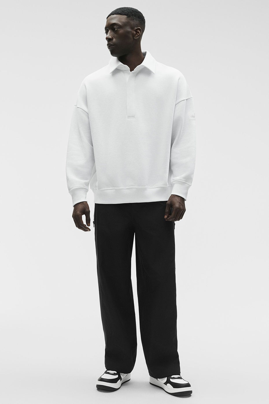 Take It Easy Long Sleeve Henley Pullover - White