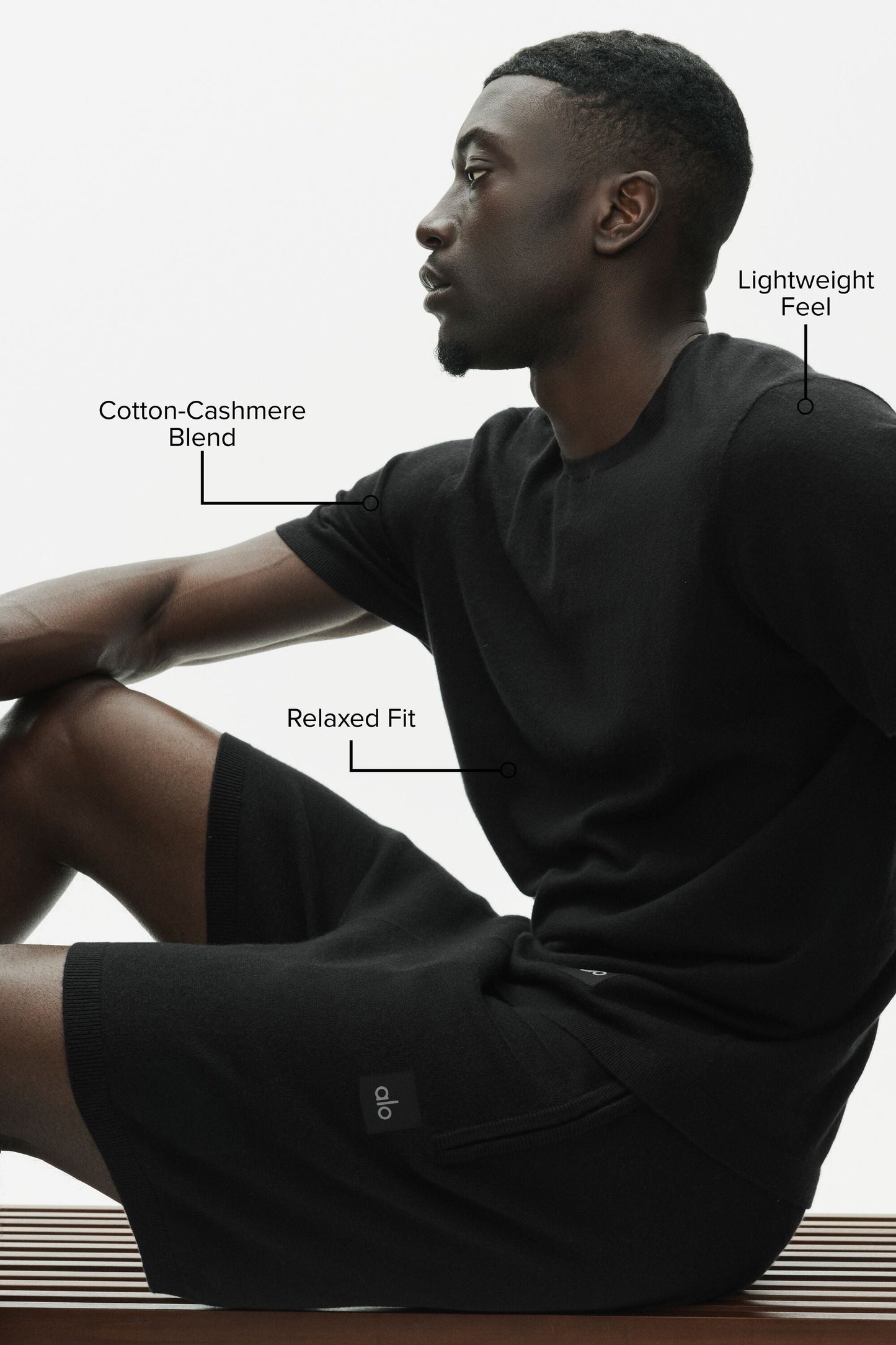 Cotton Cashmere Ever Soft Short Sleeve Crew - Black