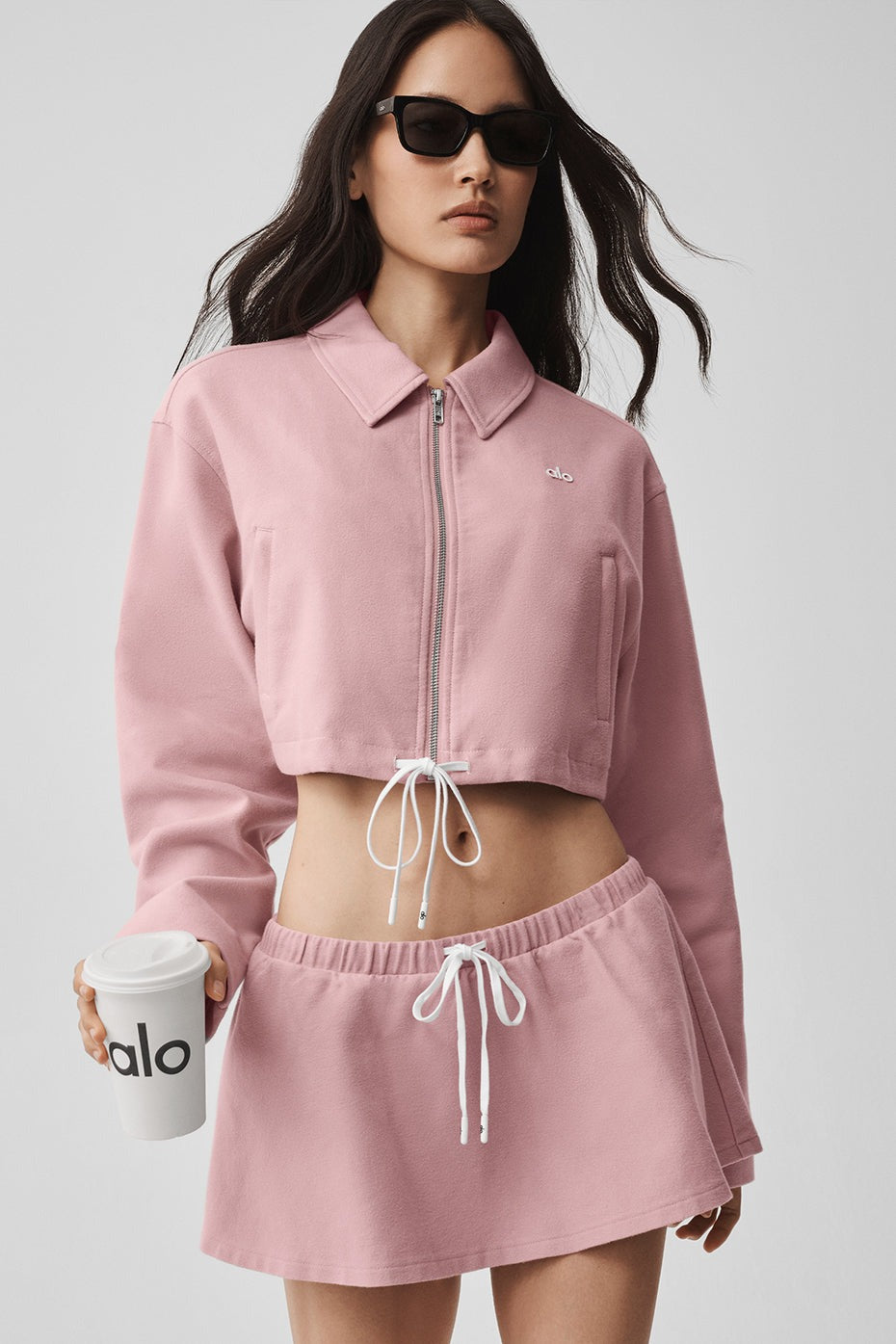 Cropped Fan Favorite Full Zip Jacket - Vintage Pink