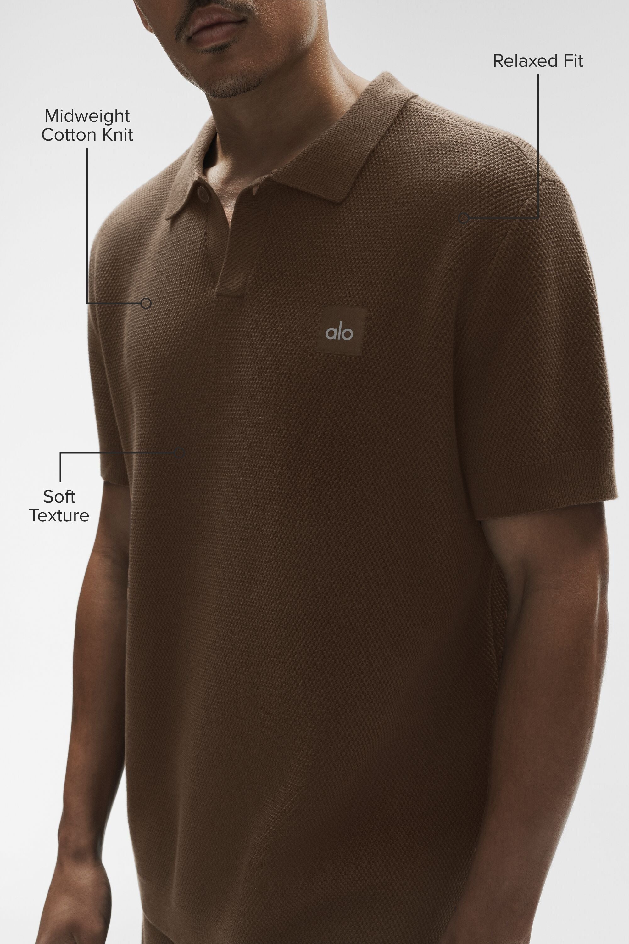 Sports Club Sweater Knit Polo - Espresso