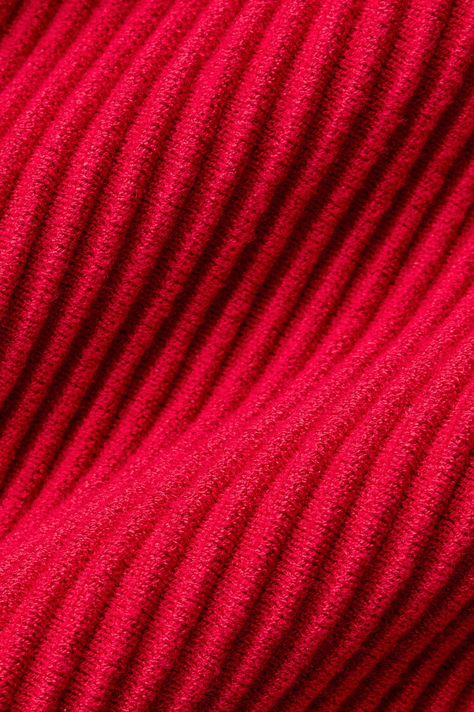 Denim Knit High-Waist Flare Pant - Bold Red/Dark Bold Red