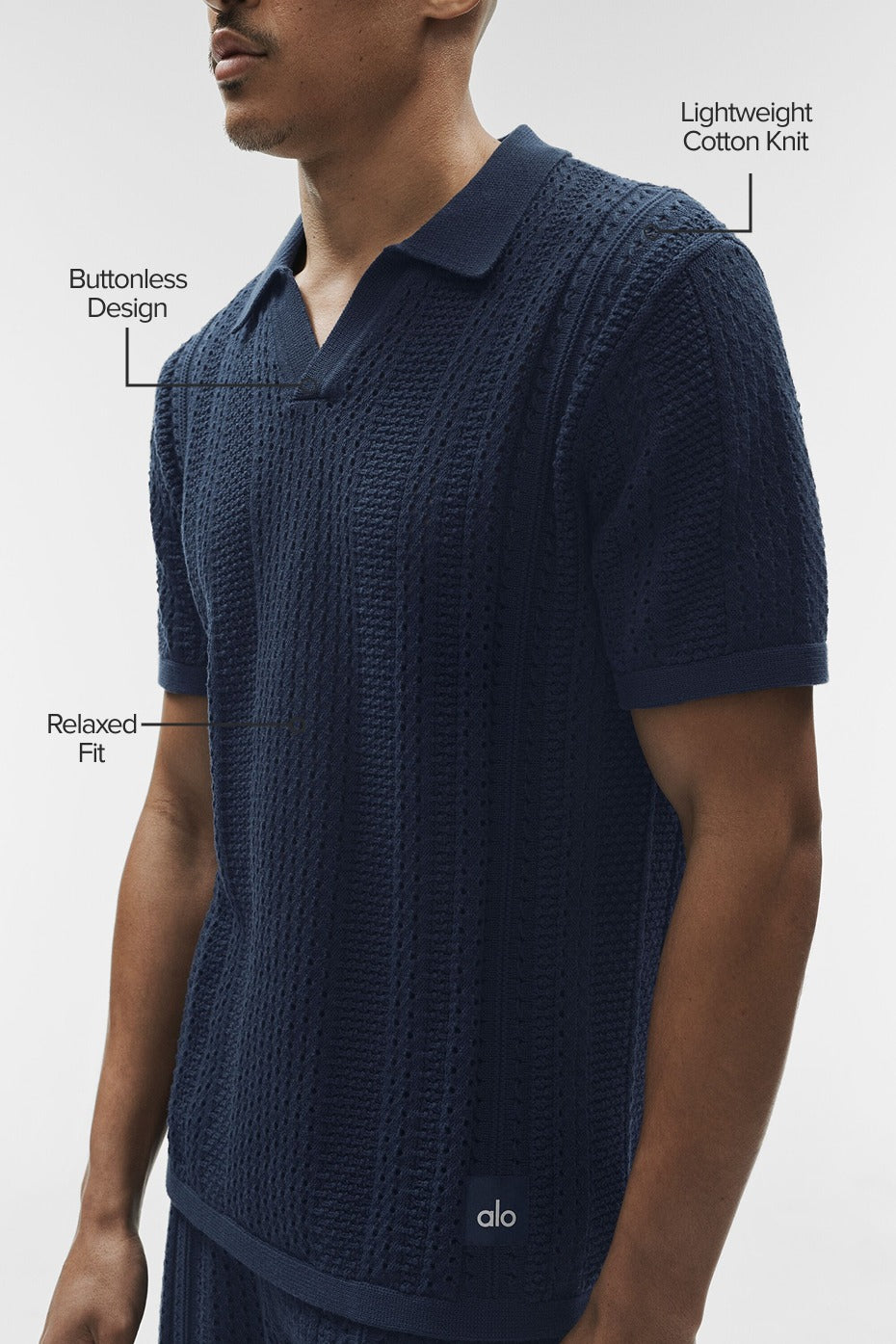 Coastline Knit Short Sleeve Polo - Navy