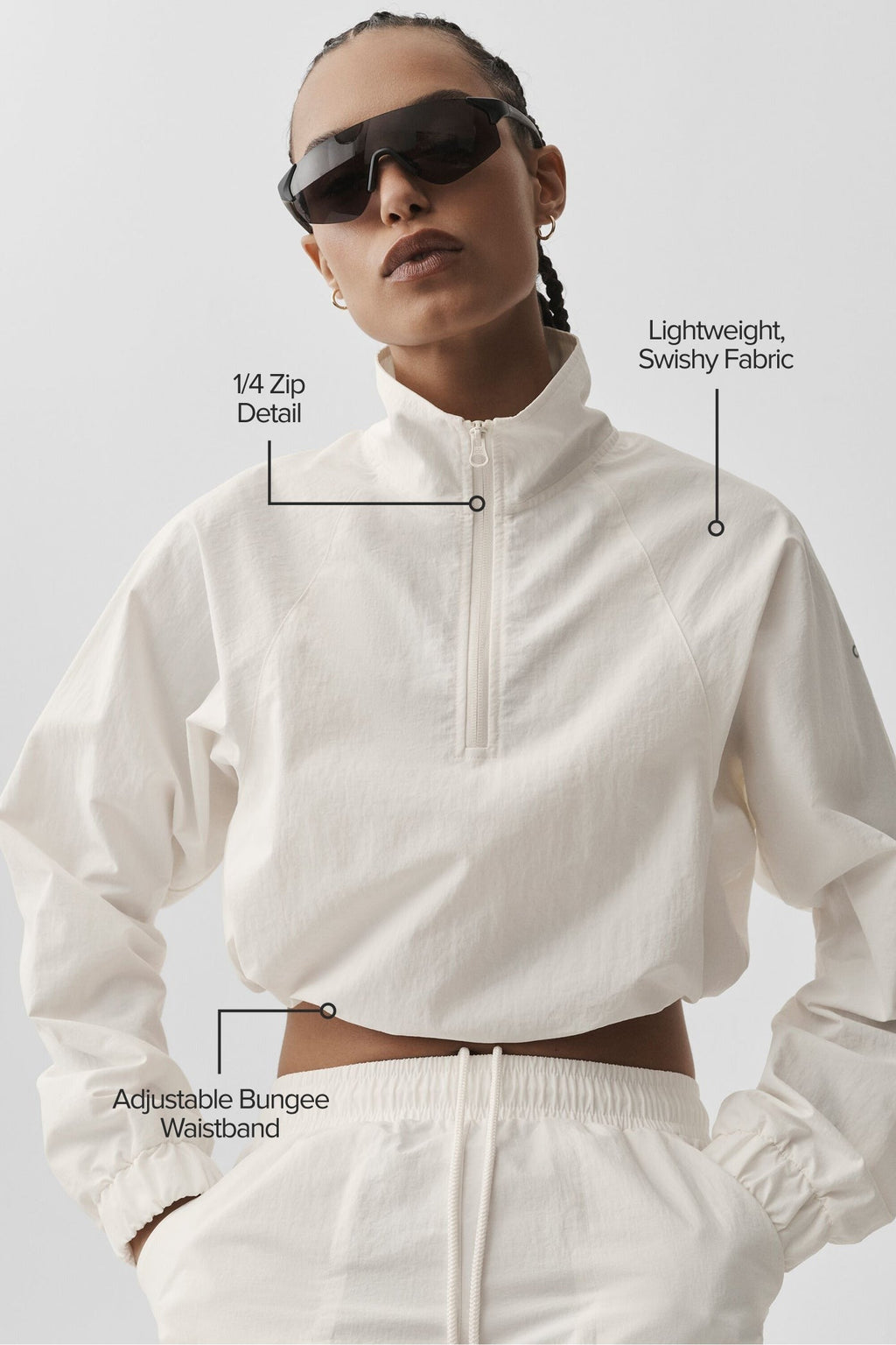 Cropped 1/4 Zip Alumni Pullover - Ivory