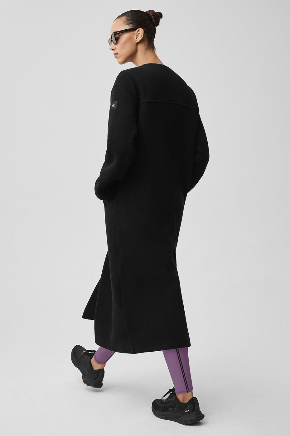 Double Face Wool City Girl Long Coat - Black