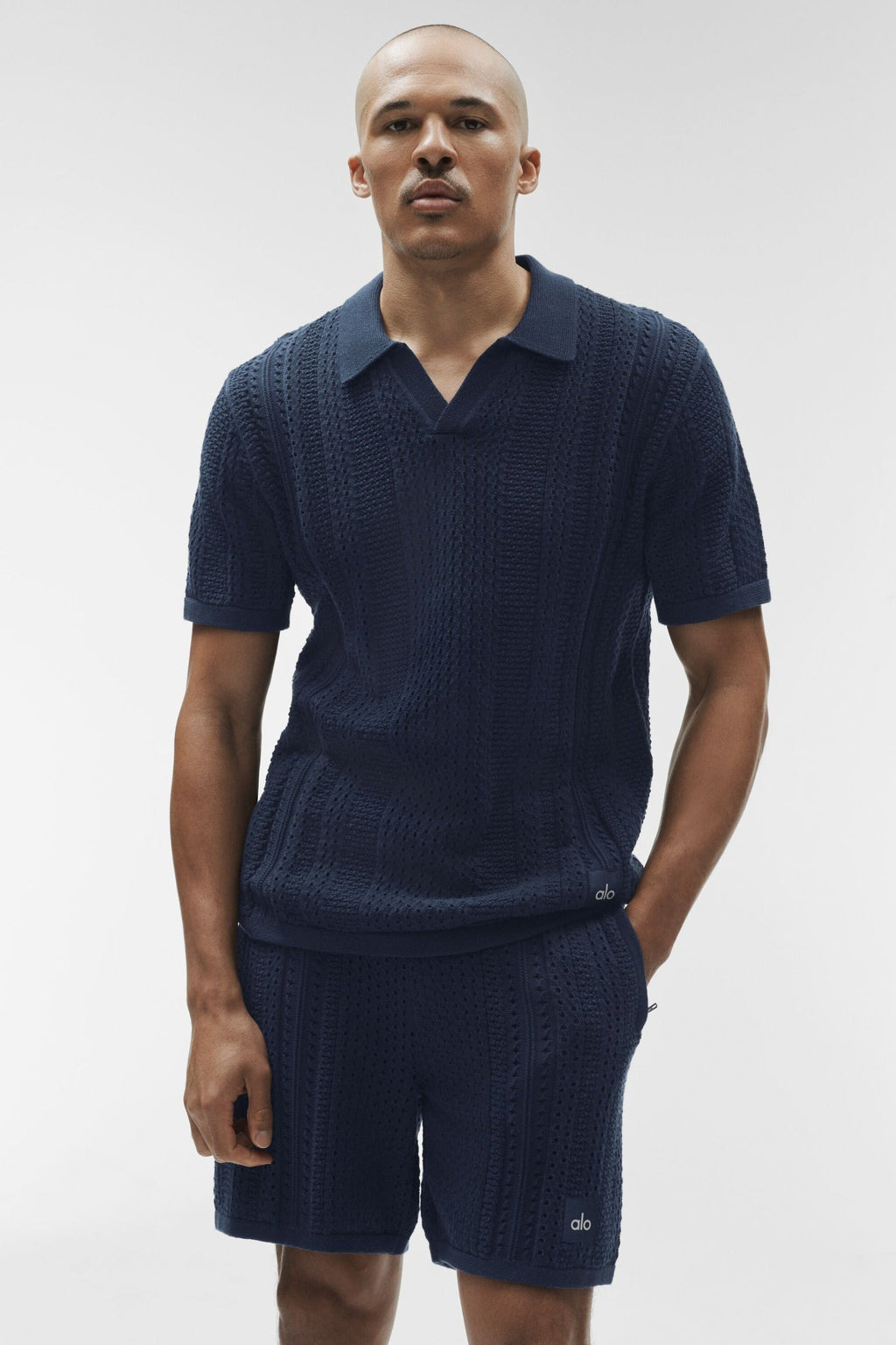 Coastline Knit Short Sleeve Polo - Navy