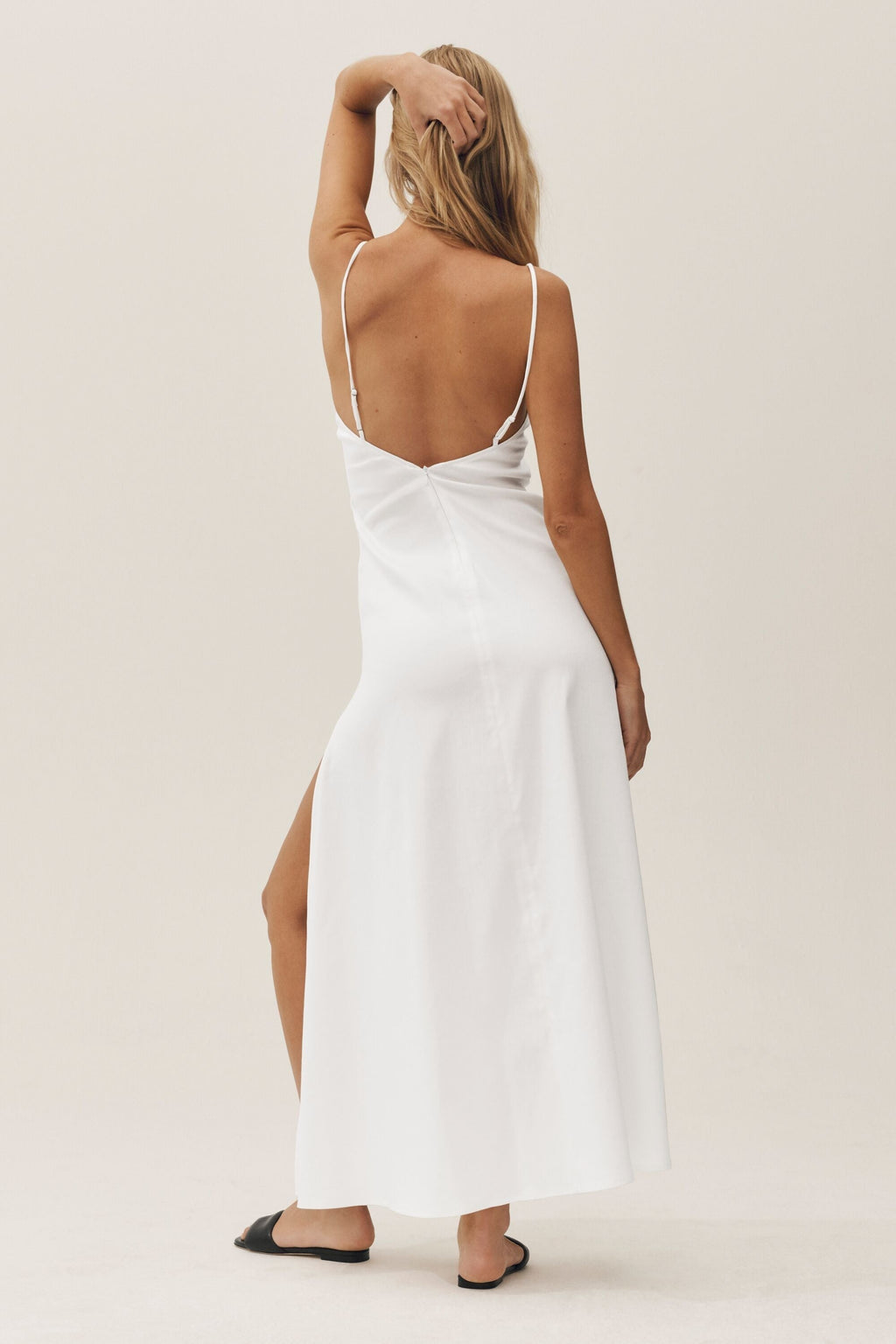Linen Blend Riviera Maxi Dress - White