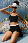 Goddess Ribbed High-Waist First Pick Short - Black/White