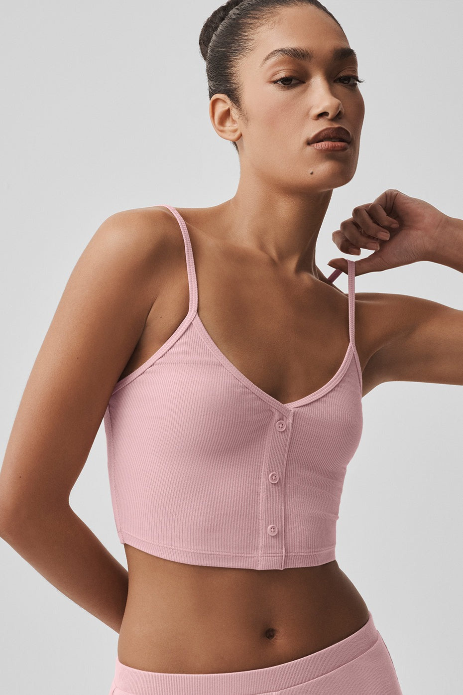 Ribbed Delicate Lounge Tank - Vintage Pink